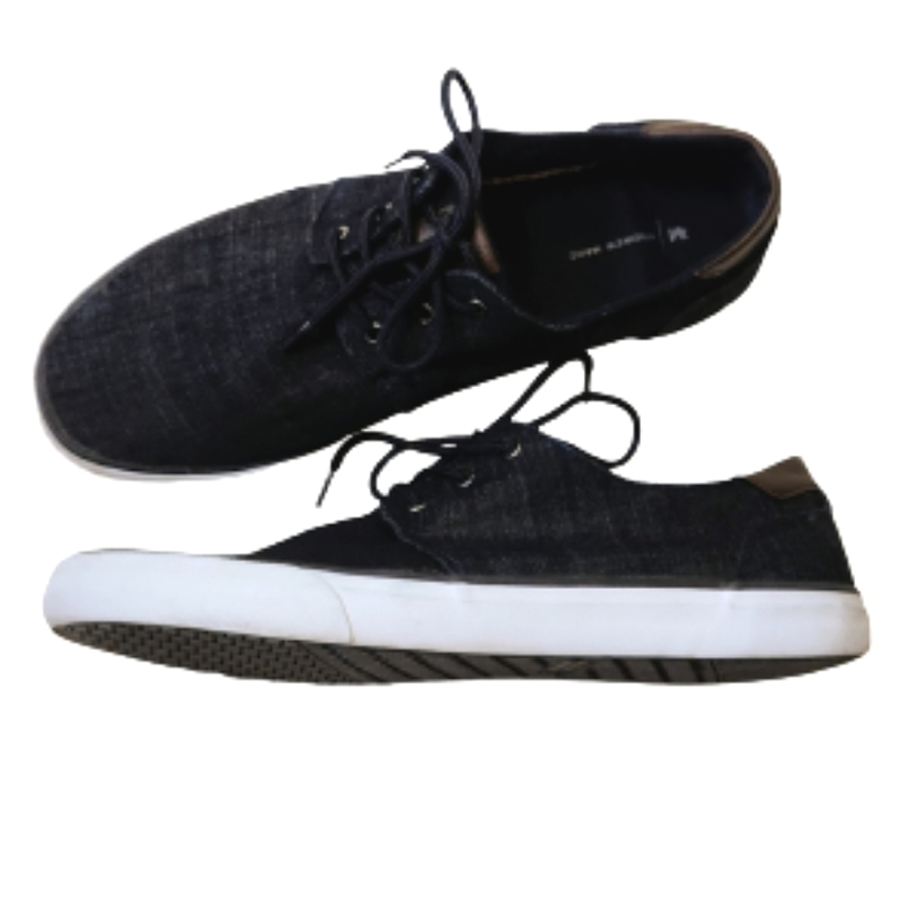 Andrew Marc Denim Lace Up Blue Sneakers Size 13